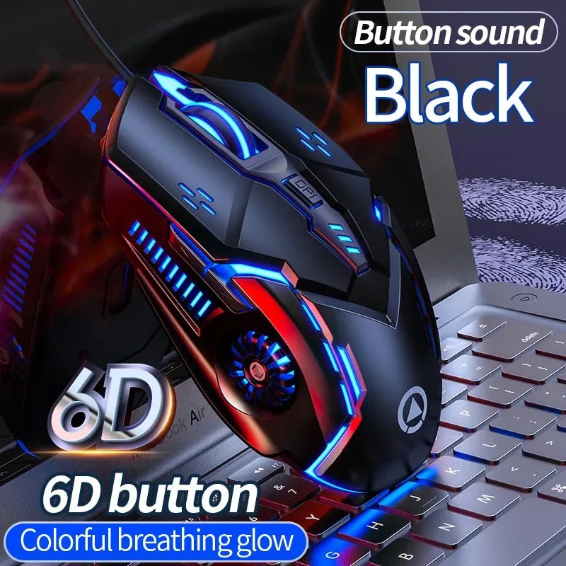 Ergonomic Gaming Mouse – RGB Mute LED Backlit