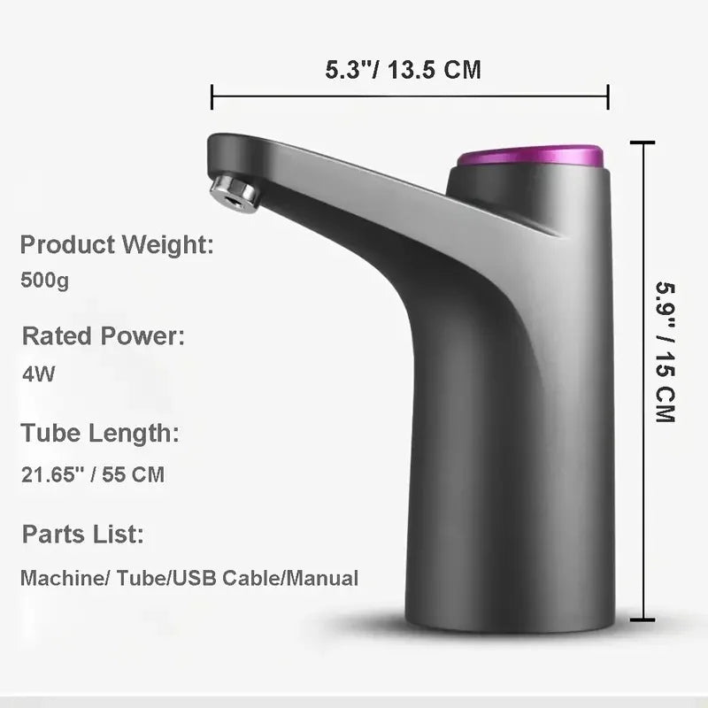 Portable 5-Gallon Water Dispenser – USB Rechargeable Automatic Electric Pump