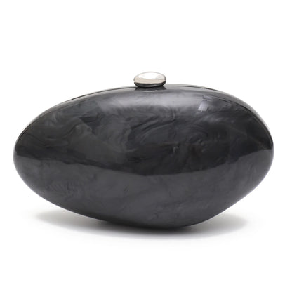 Fashion Women’s Glamorous Elegant Novelty Shell Shaped Clutch Solid Color Acrylic Long Chain Evening Bag Party Dinner Banquet