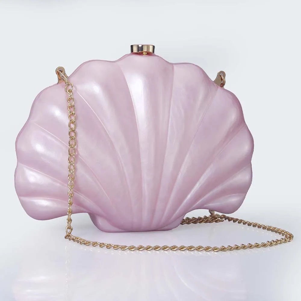 Female Shell Acrylic Box Clutches Lady Gift Evening Bag Party Prom Stones Handbags Luxury Women Wedding Bridal Clutch Purse Bag