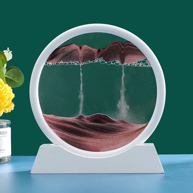 3D Moving Sand Art – Nordic Liquid Hourglass Sandscape Decor