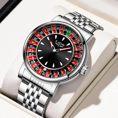 LIGE Luxury Roulette Watch - Creative Game Dial Waterproof Luminous