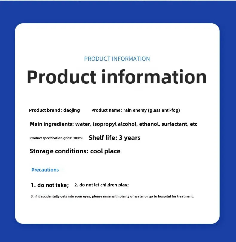 Car Fog & Rain Repellent Coating — Rearview Mirror & Windshield