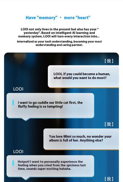 LOOI Smart Pet – Compagnon émotionnel intelligent GPT et DeepSeek AI