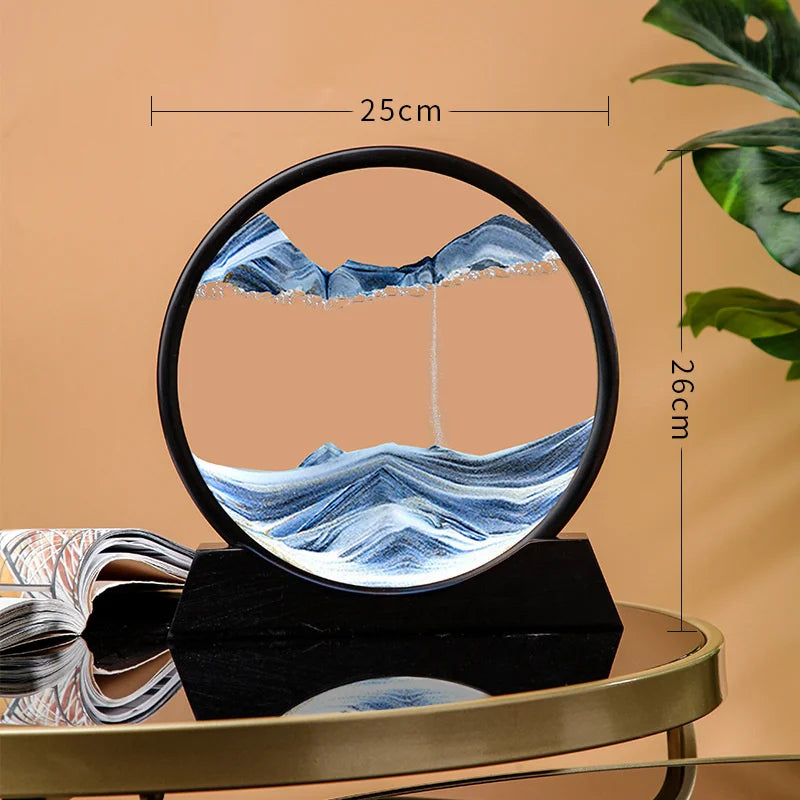 3D Moving Sand Art – Nordic Liquid Hourglass Sandscape Decor