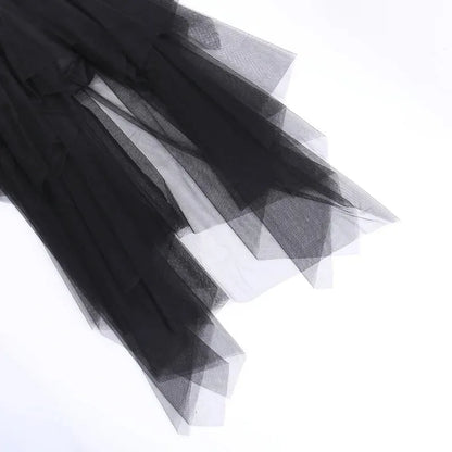 Sexy, hochtaillierter, asymmetrischer Rock aus Netzgarn für Damen – Sommer, neuer europäischer und amerikanischer Gothic-Stil, vielseitiger Freizeitrock