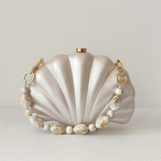 Female Shell Acrylic Box Clutches Lady Gift Evening Bag Party Prom Stones Handbags Luxury Women Wedding Bridal Clutch Purse Bag