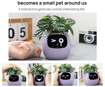 AI Pet LumiPot – Interactive Plant Pot, Smart Planter, Robot Flower with Feelings