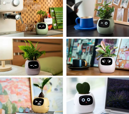 AI Pet LumiPot – Interactive Plant Pot, Smart Planter, Robot Flower with Feelings