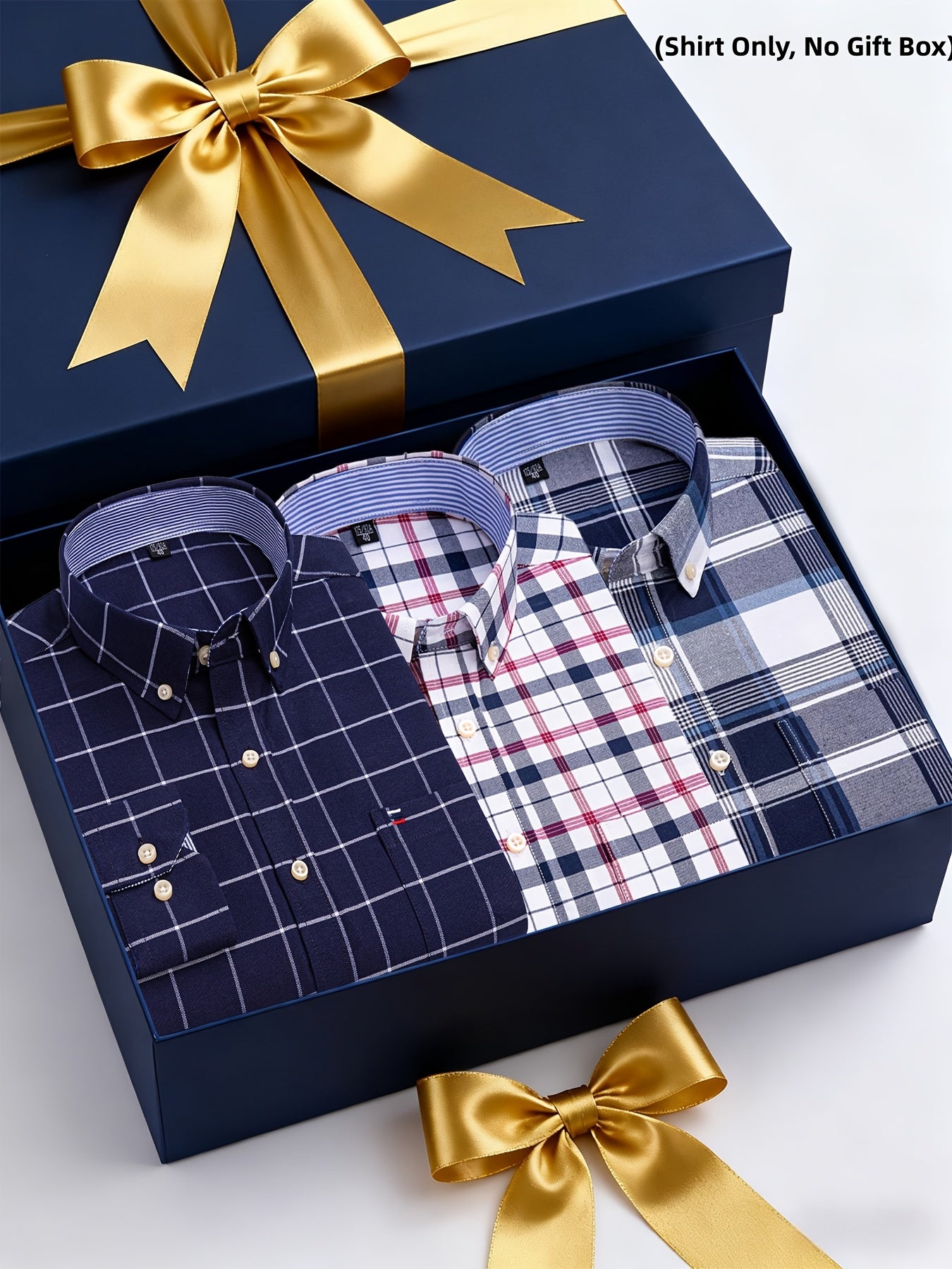 Men's 3-Pack Long Sleeve Oxford Shirts - Embroidered Chest Pockets