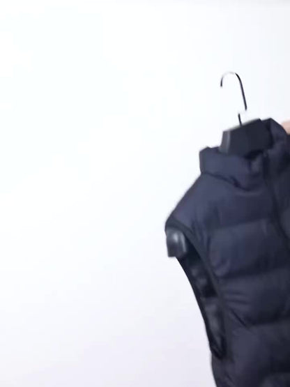 Men's Sleeveless Vest - Warm Zippered Stand Collar