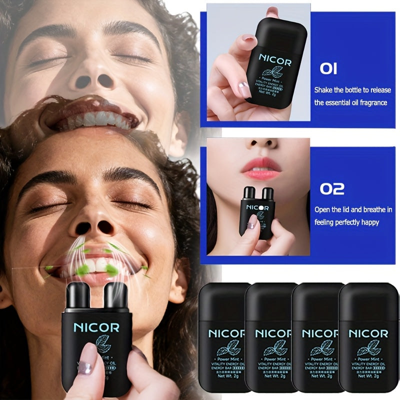 NICOR Vitality Mint Nasal Decongestant 4pcs - Dual-Orifice Upgraded