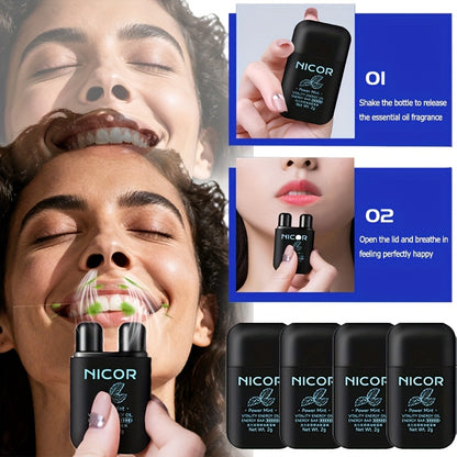 NICOR Vitality Mint Nasal Decongestant 4pcs - Dual-Orifice Upgraded