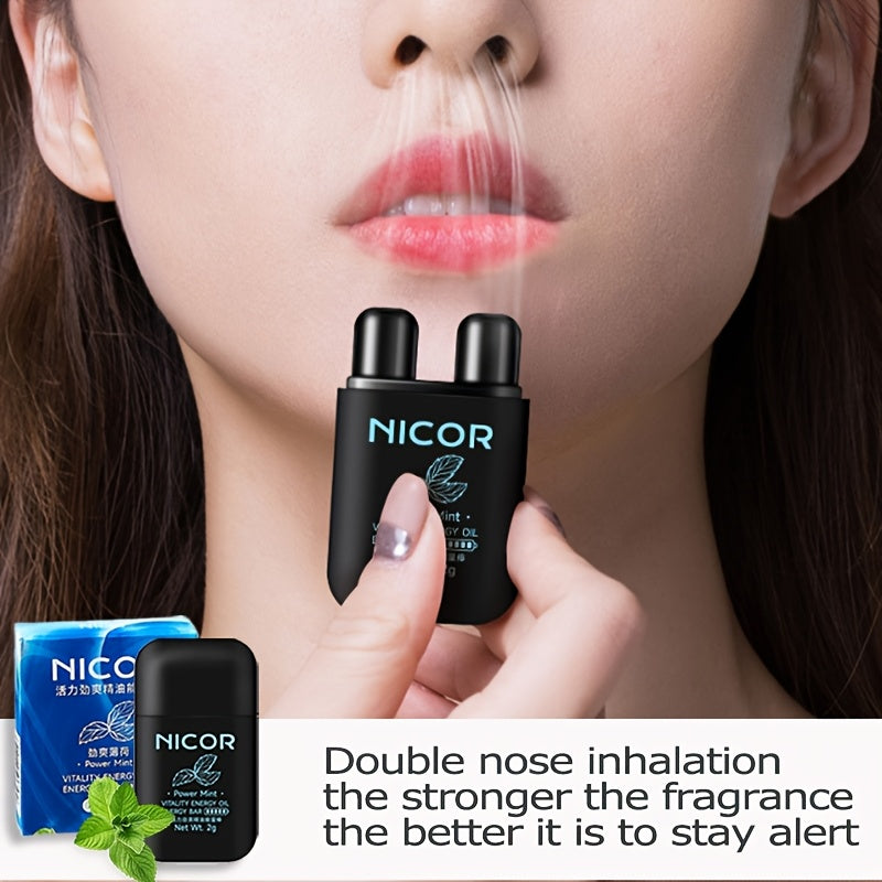 NICOR Vitality Mint Nasal Decongestant 4pcs - Dual-Orifice Upgraded