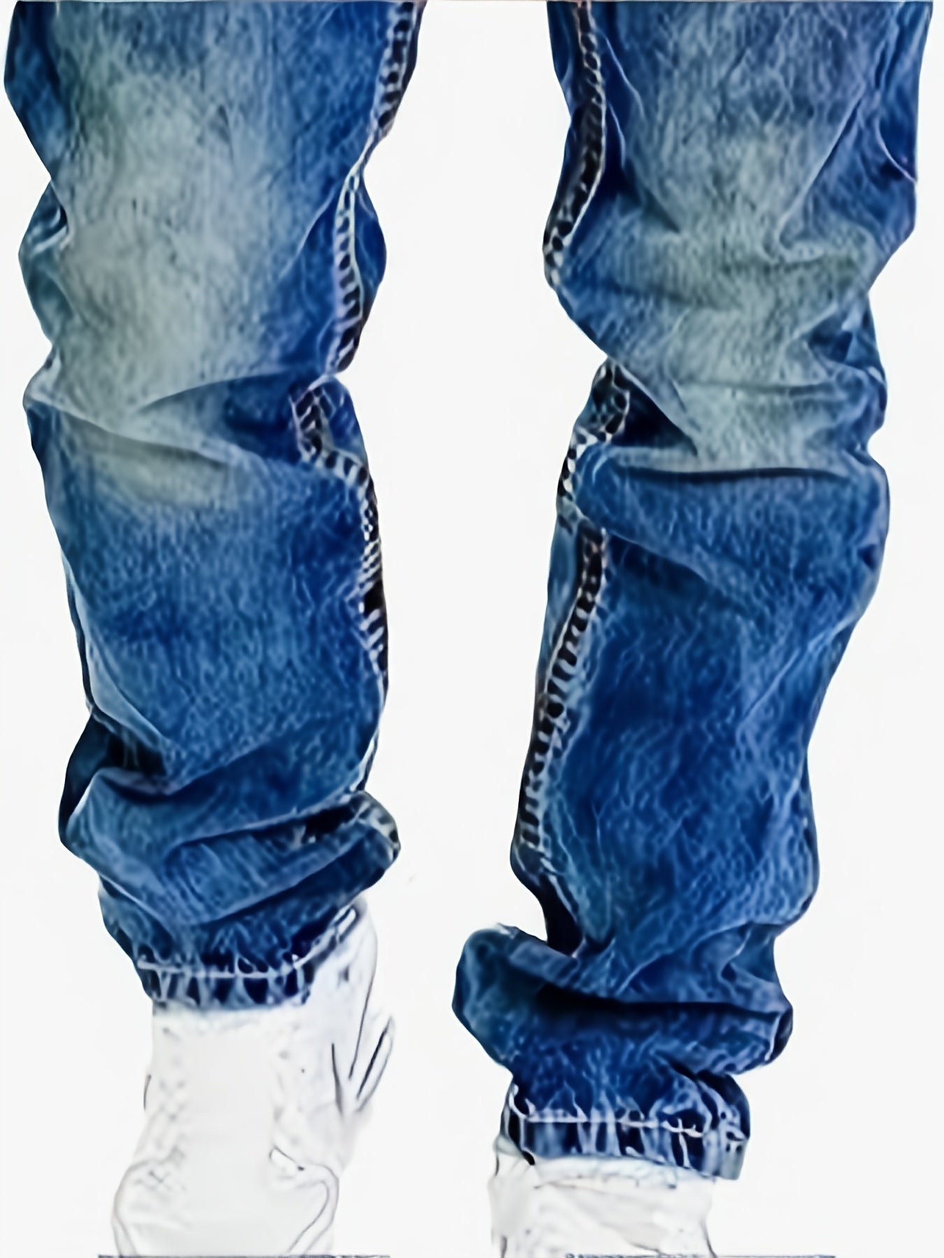 Men's Casual Stretch Denim Jeans - Distressed Washed Regular Fit