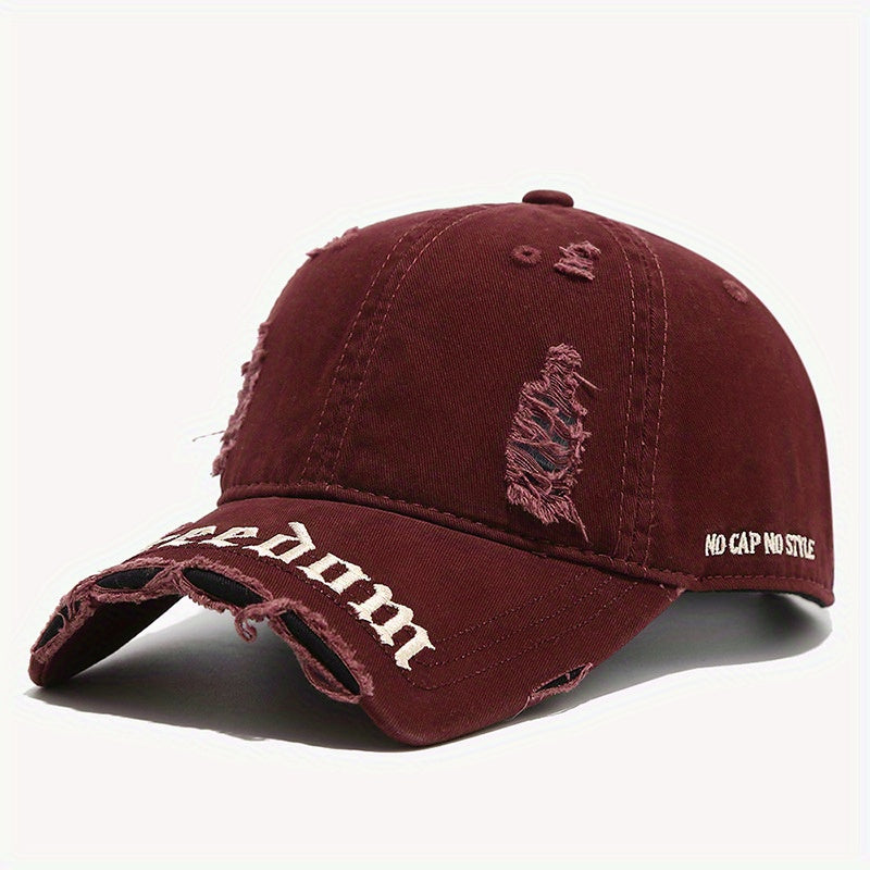 Baseball Cap - Washed Distressed with Embroidery
