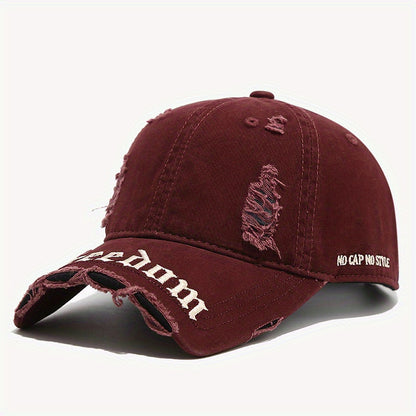 Baseball Cap - Washed Distressed with Embroidery