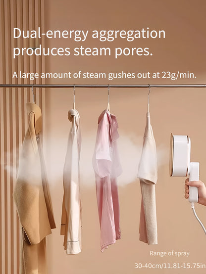 Handheld Steamer with Iron - 3-Speed 180° Rotatable 2-in-1