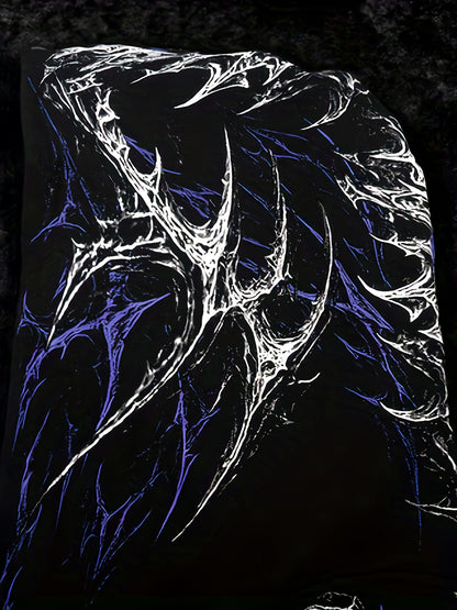 Men's Gothic Hoodie - Loose Fit Full-Zip with Pockets