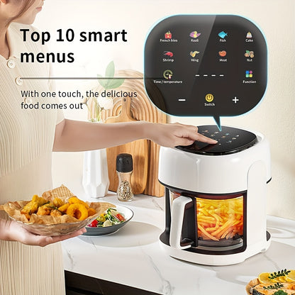 Intelligent Compact Air Fryer 4.5L - Glass 360° Window