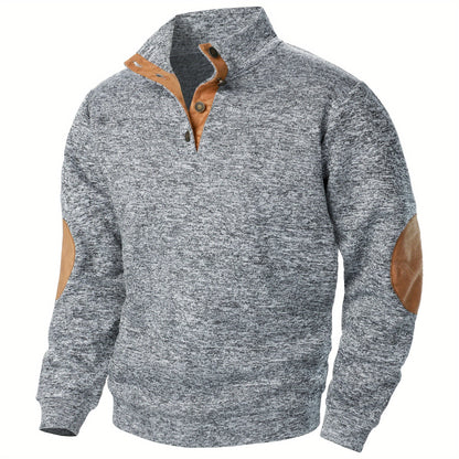 Men's Stand-Collar Casual Sweatshirt - Autumn Winter Long Sleeve
