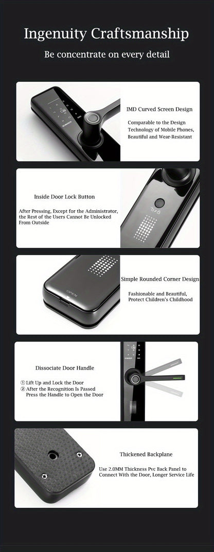 SUMUS Smart Door Lock - Keyless Entry WiFi App Aluminum Alloy