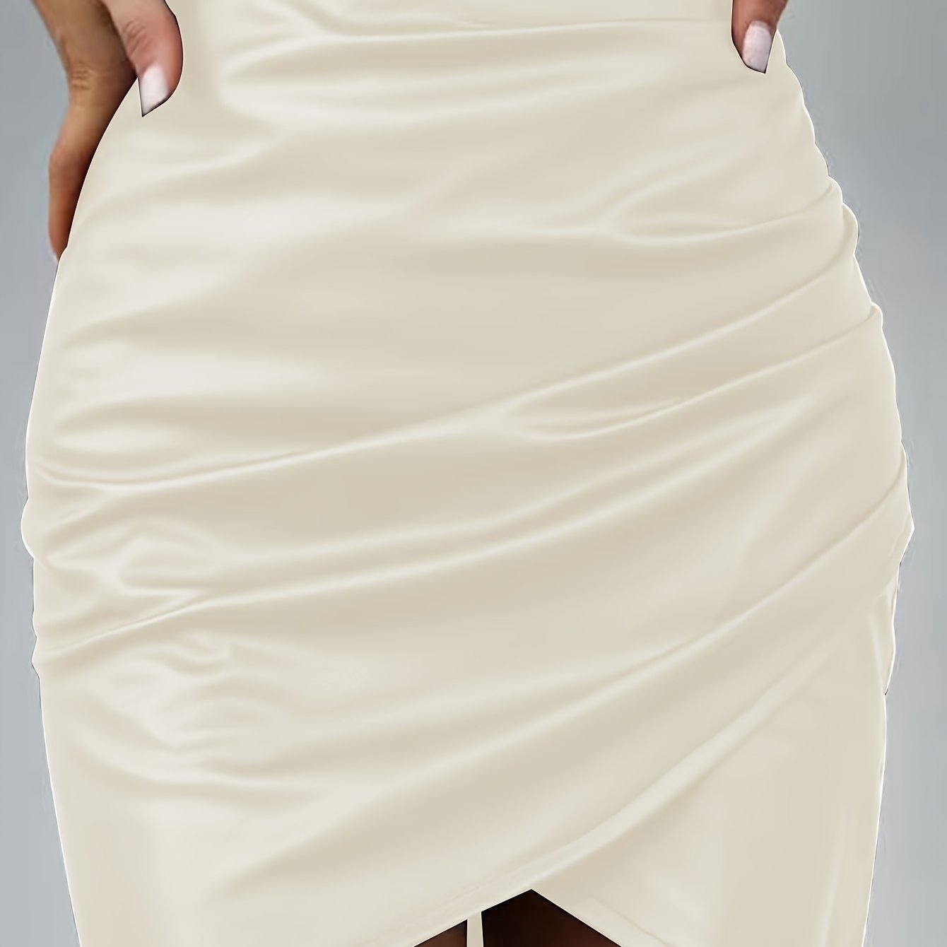 Women's Elegant PU Leather Skirt - Solid Color Half Skirt