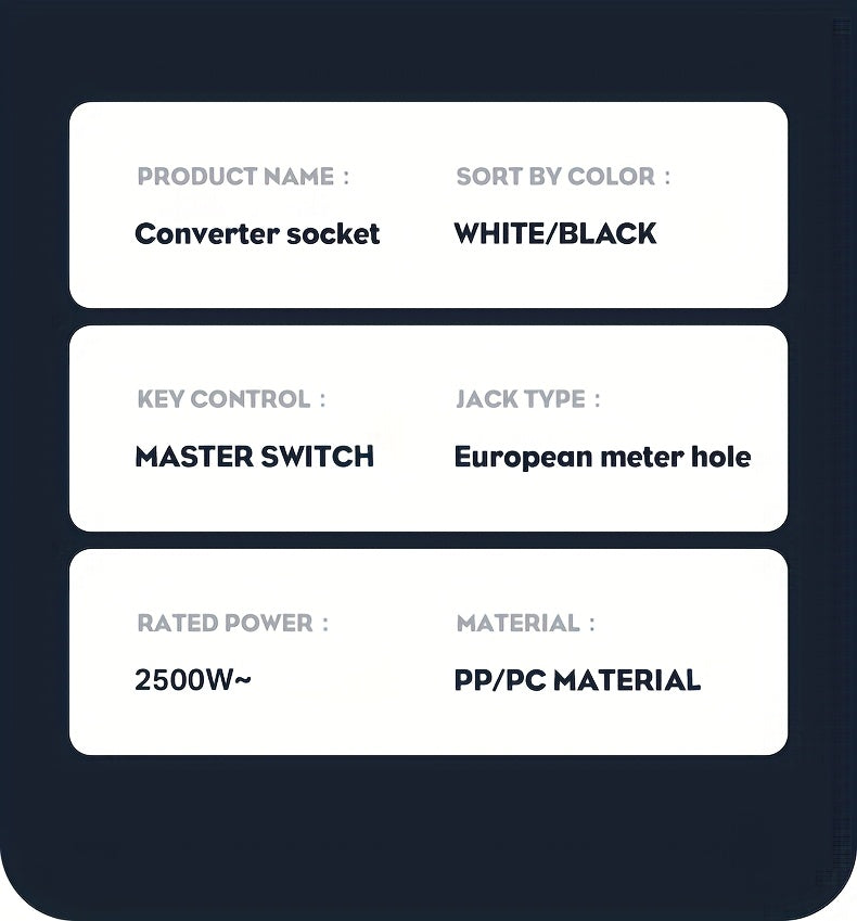 EU Plug Power Strip - 4 Sockets 2 USB Ports Night Light