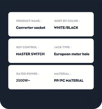 EU Plug Power Strip - 4 Sockets 2 USB Ports Night Light