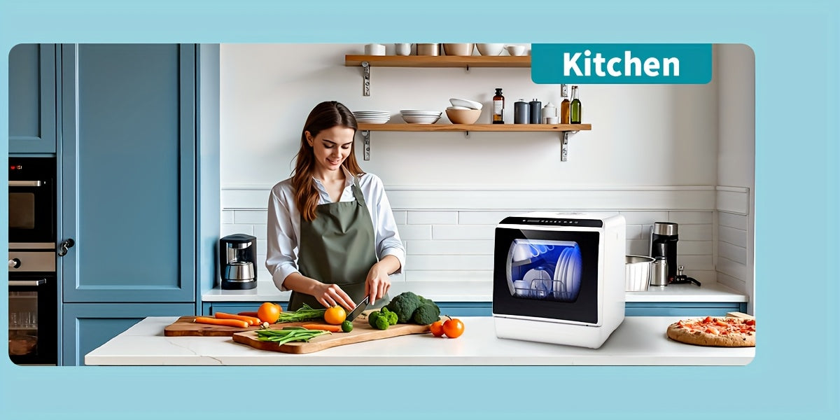 Airmsen Independent Countertop Dishwasher - 5+1 Programs 5L Tank