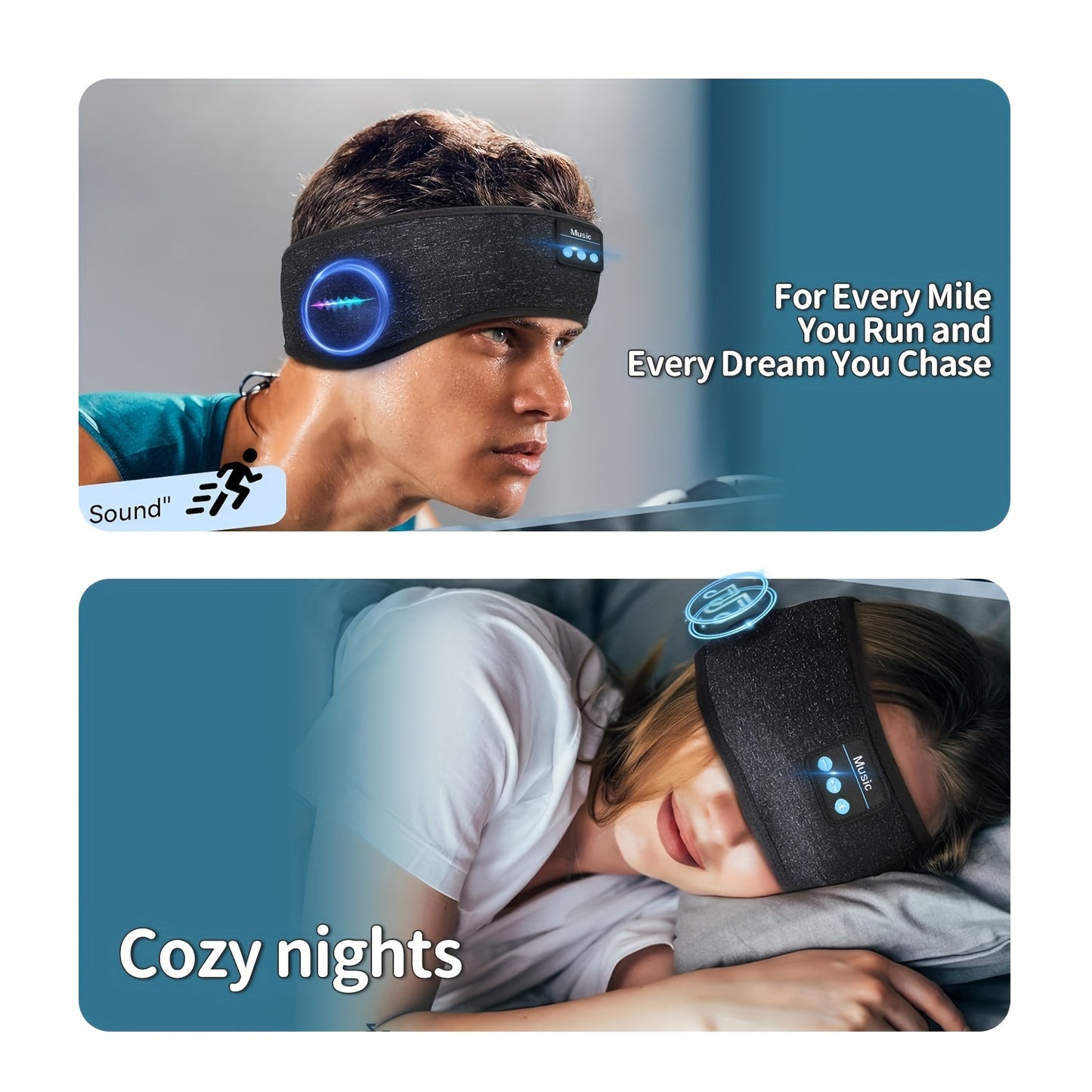 Wireless Sleep Headphones Eye Mask - 3in1