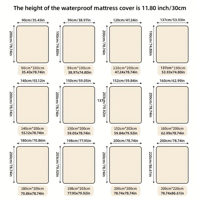 Waterproof Mattress Protector - Breathable Dustproof Fitted Sheet