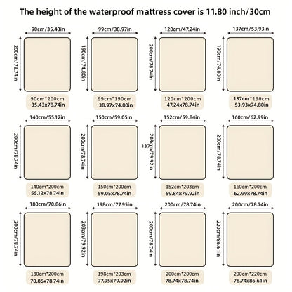 Waterproof Mattress Protector - Breathable Dustproof Fitted Sheet