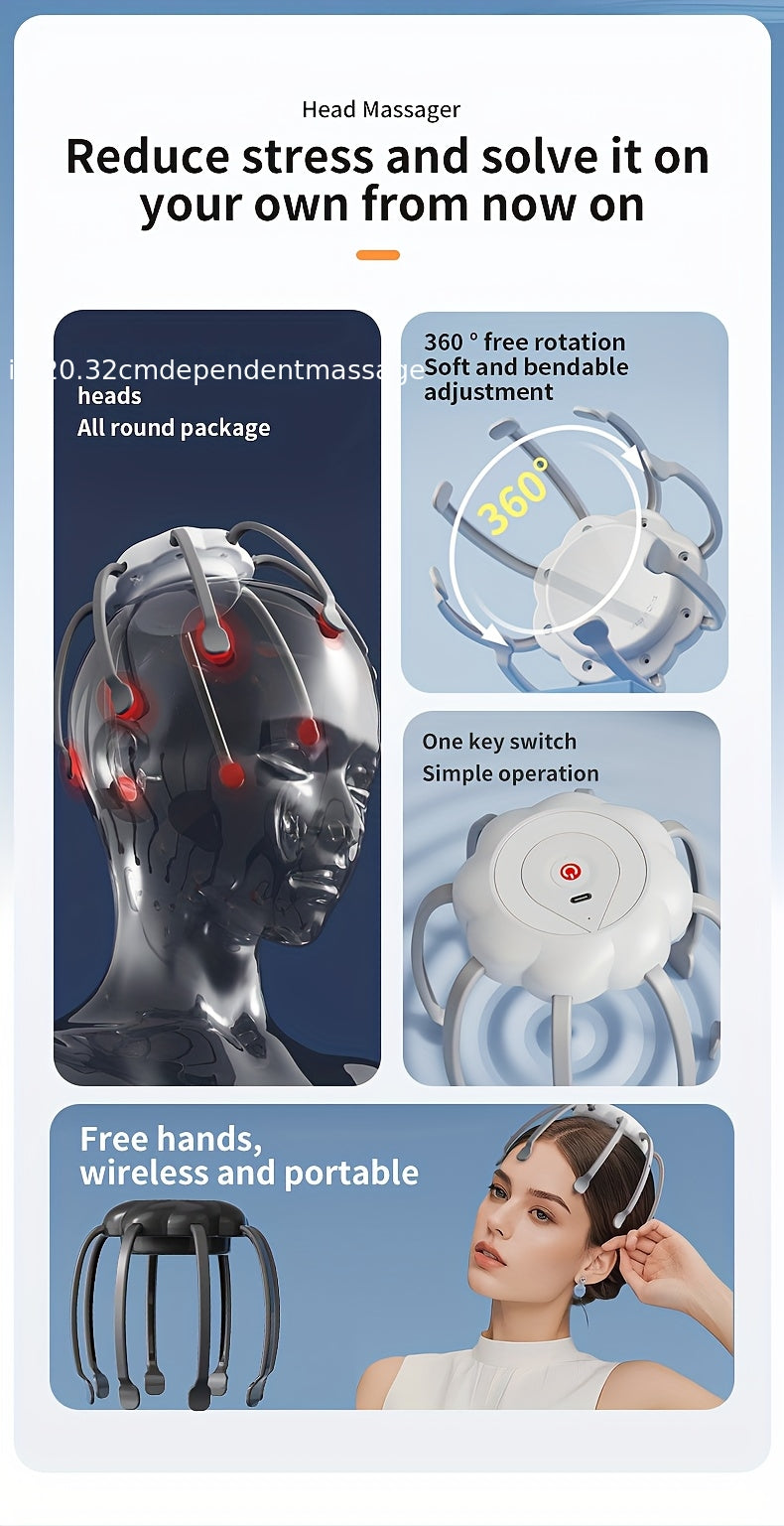 OctoRelax™ Electric Scalp Massager for Deep Stress Relief