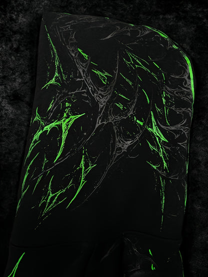 Men's Gothic Hoodie - Loose Fit Full-Zip with Pockets