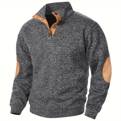 Men's Stand-Collar Casual Sweatshirt - Autumn Winter Long Sleeve
