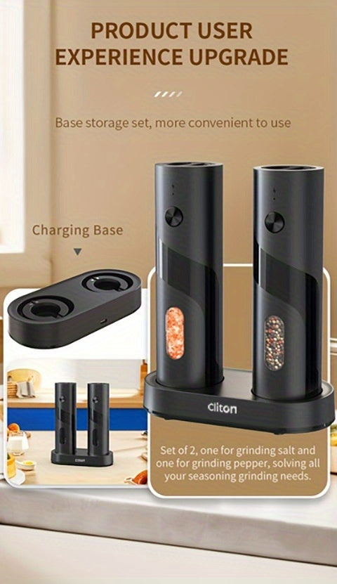 Electric Salt & Pepper Grinder - Rechargeable USB LED