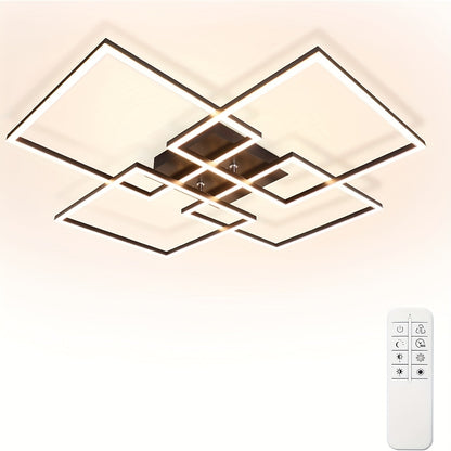 GBLY Elegant Square LED Ceiling Light 48W - Dimmable Remote 3000K-6500K