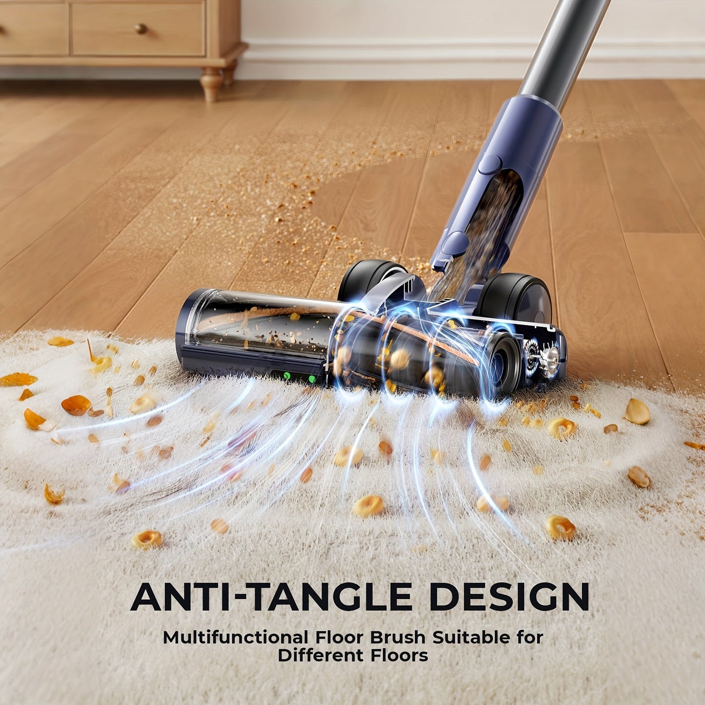 Laresar V11 Cordless Vacuum 650W 90Min - 46KPa 6-in-1 Touch Display