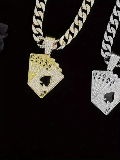 Poker Pendant + Cuban Chain