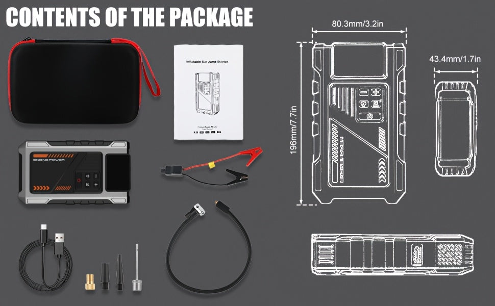 Démarreur de voiture SWAREY 12000mAh