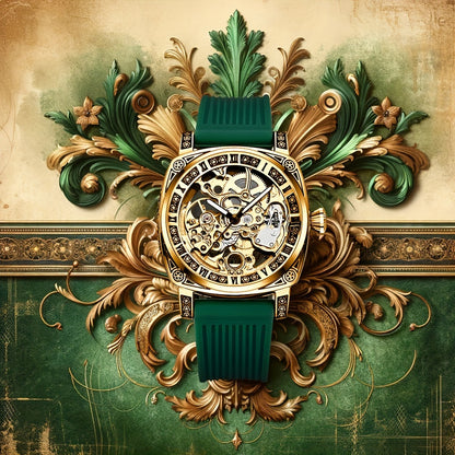 VerdeMontre Mechanical Watch - Luxury Square Automatic Green Strap