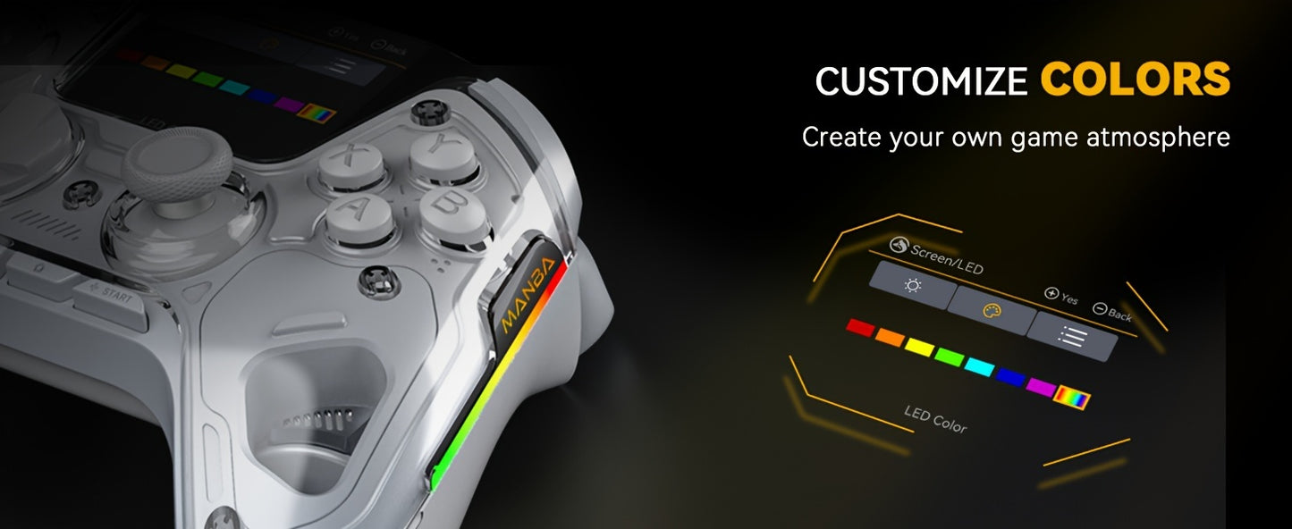 FIEHDUW Wireless Gaming Controller - Hall Effect RGB V2 White