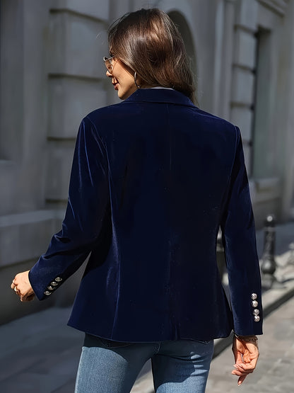 Women's Elegant Single-Breasted Blazer - Tailored Collar Long Sleeve