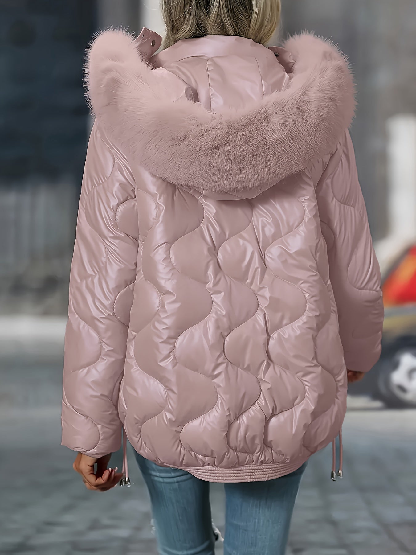Women's Winter Puffer Jacket - Hooded Elegant Warm Coat