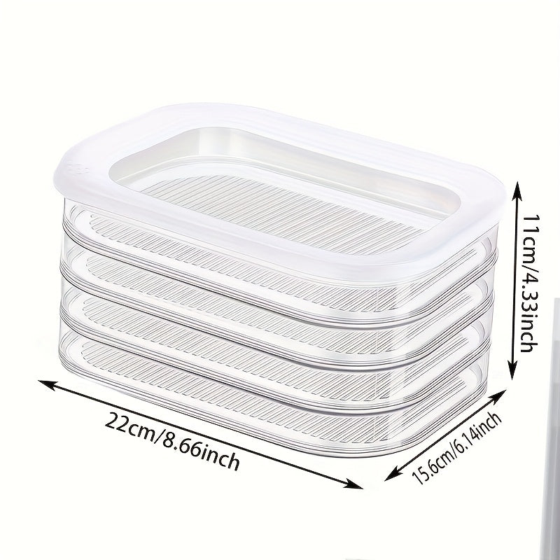 4-Tier Stackable Food Storage Containers - Refrigerator Organizer