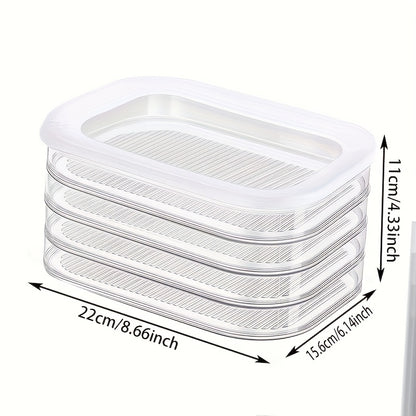 4-Tier Stackable Food Storage Containers - Refrigerator Organizer