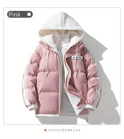 Plus Size Women's Skiing Coat - Warm Thick Hooded Two-Piece