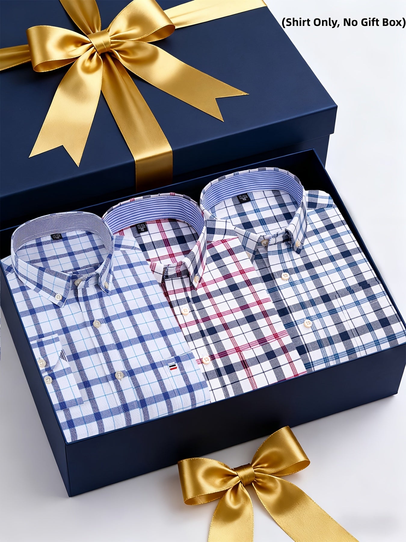 Men's 3-Pack Long Sleeve Oxford Shirts - Embroidered Chest Pockets