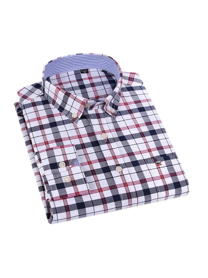 Men's 3-Pack Long Sleeve Oxford Shirts - Embroidered Chest Pockets